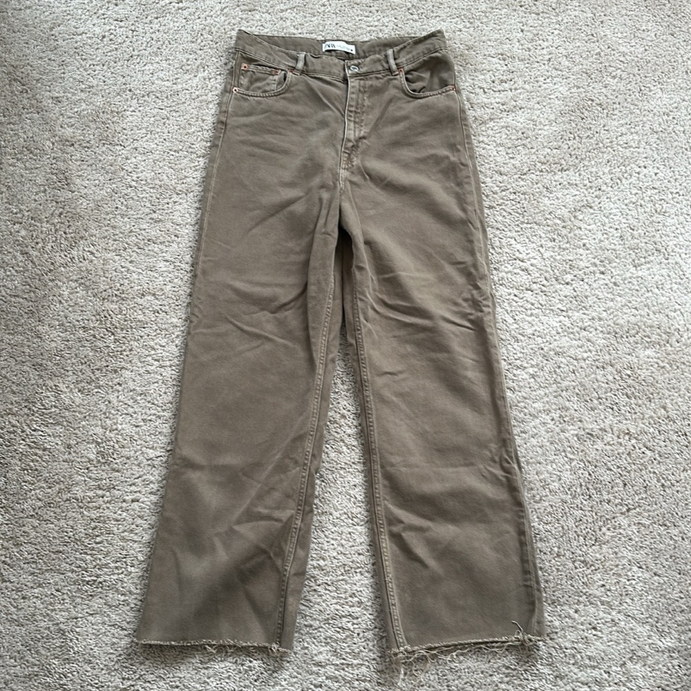 Zara Brown Wide Leg Jeans